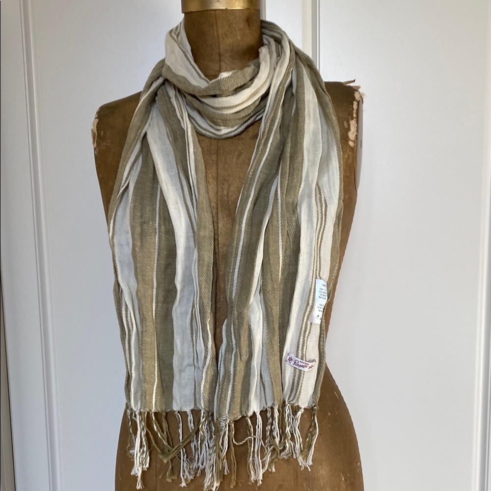 Penguin Striped Scarf with Fringe